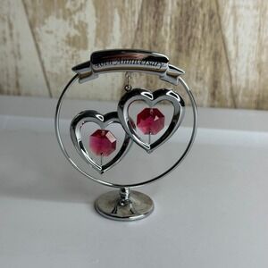 CRYSTOCRAFT 40th Anniversary Double Heart Crystal Ornament Gift